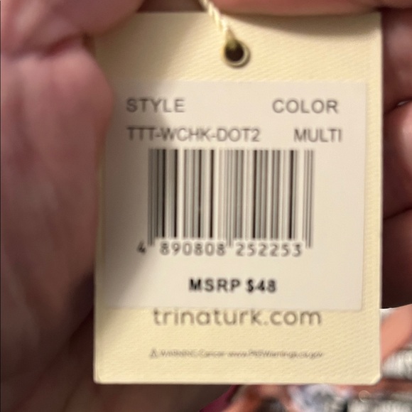 Trina Turk Black Multicolor Confetti Wallet with Hot Pink Flap - Picture 7 of 7